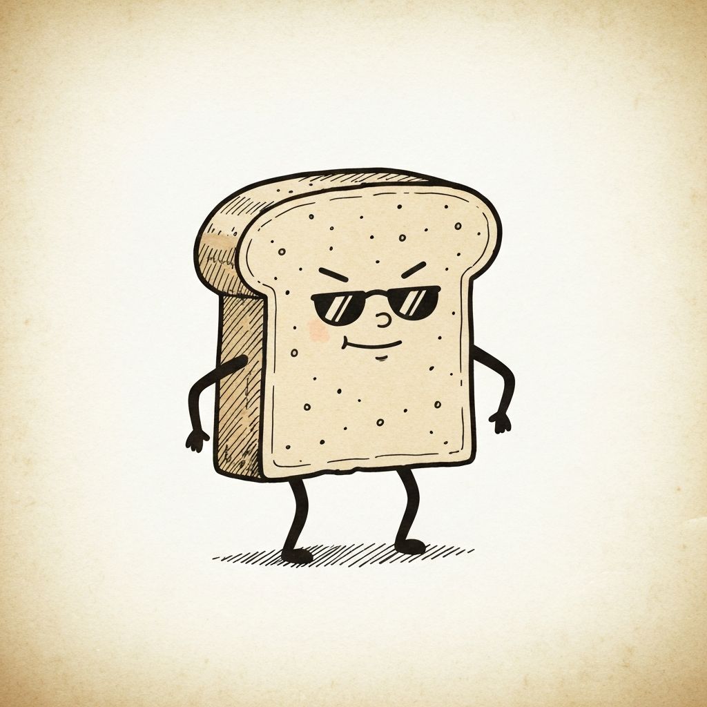 $CRUMB mascot - bread with sunglasses